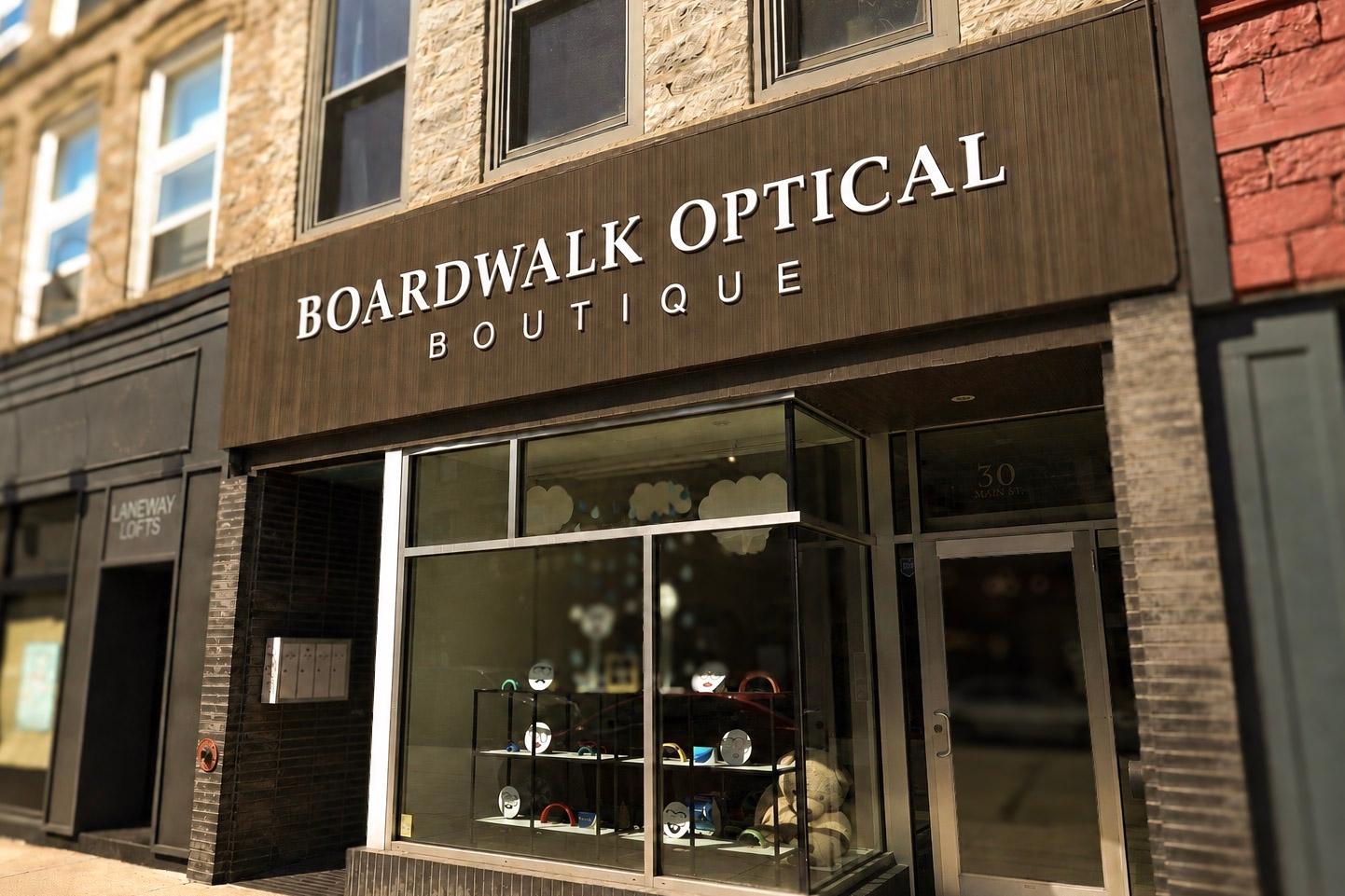 Boardwalk Eye Care storefront on Main Street in Cambridge